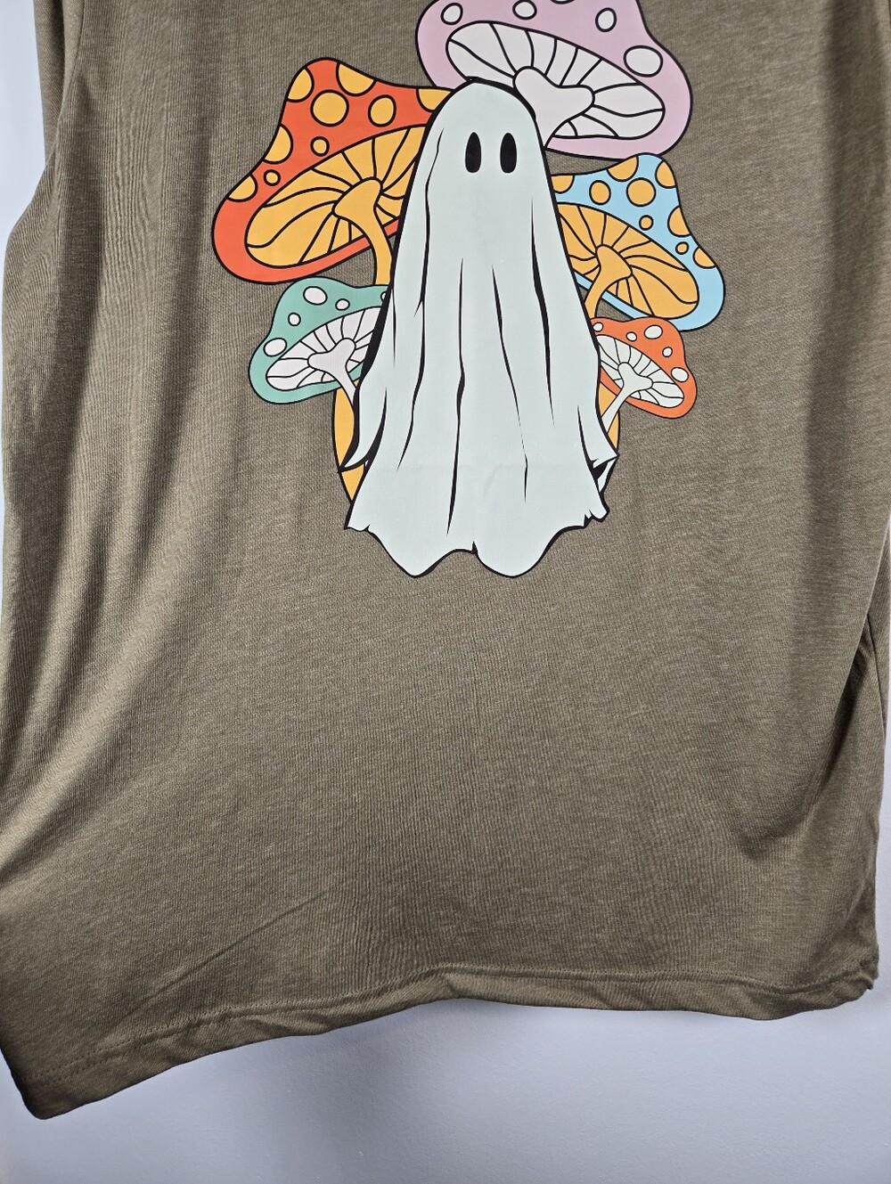 Canvas Retro Style.Boho Ghost Mushroom Graphic Tee T-Shirt Unisex Size Large - Picture 6 of 10
